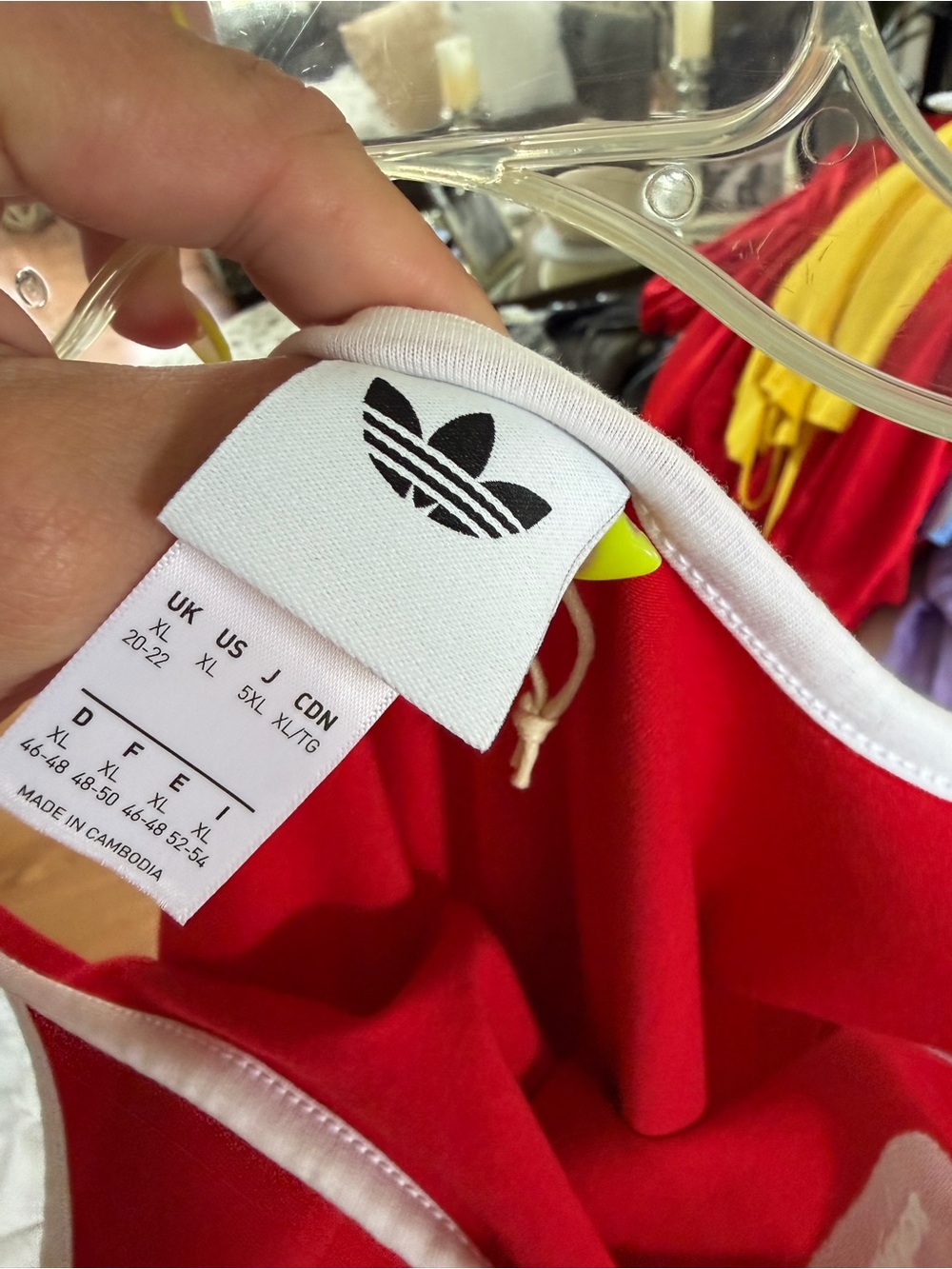 adidas Red Tank Dress with White Trim and Stripes - Picture 3 of 3